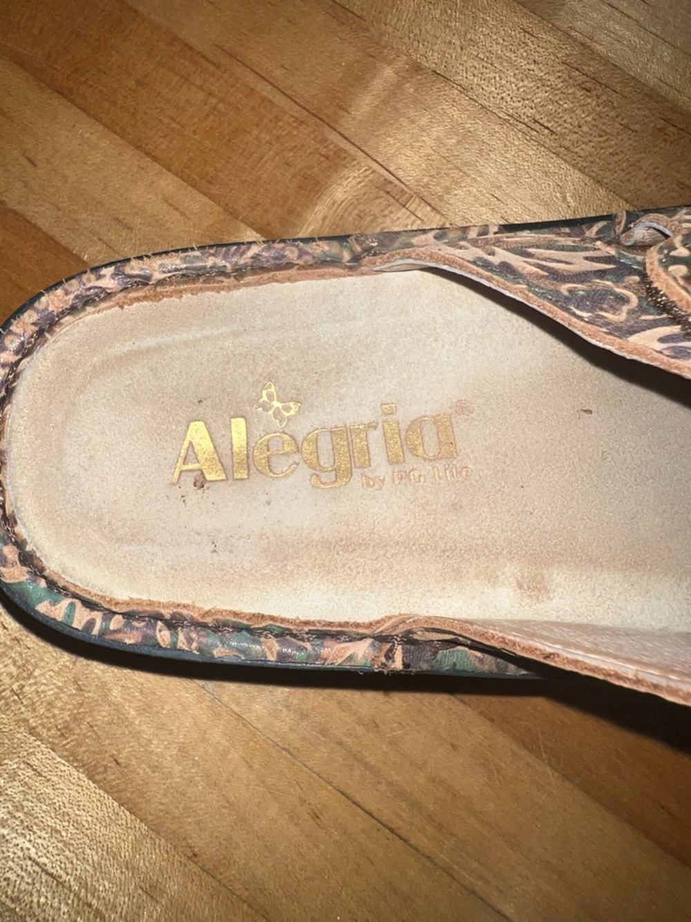 Alegria Floral Pattern Velcro Straps Slide Sandals - Multicolor - Picture 3 of 4
